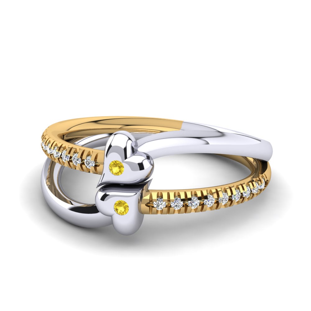 14ct White & Yellow Gold Yellow Sapphire Ring Dalia