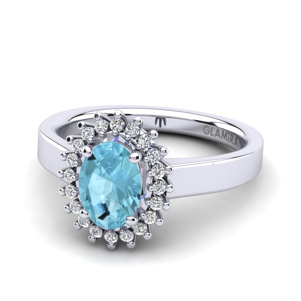 Aguamarina Anillo de compromiso Geranium
