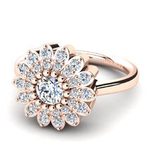 Flowers 585 Rose Gold Engagement Rings
