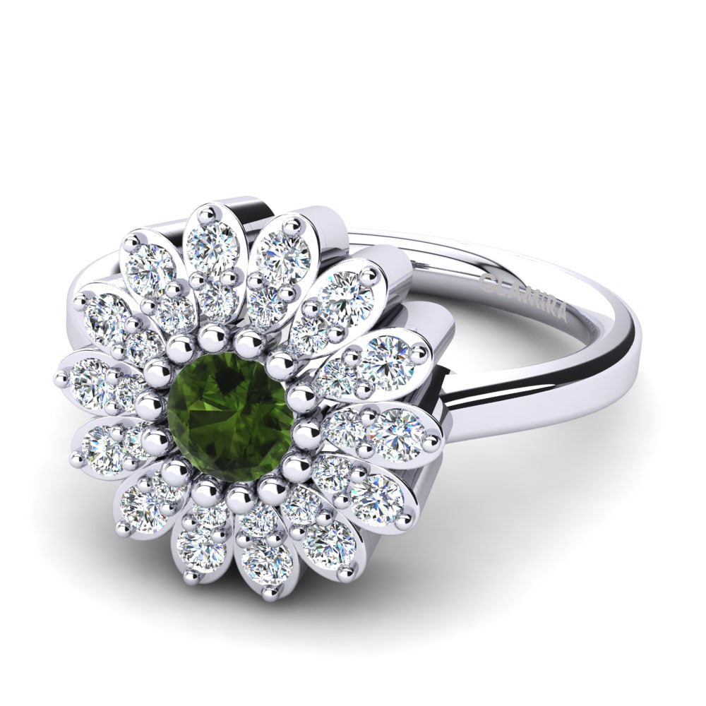 950 Platinum Green Tourmaline Ring Griseus