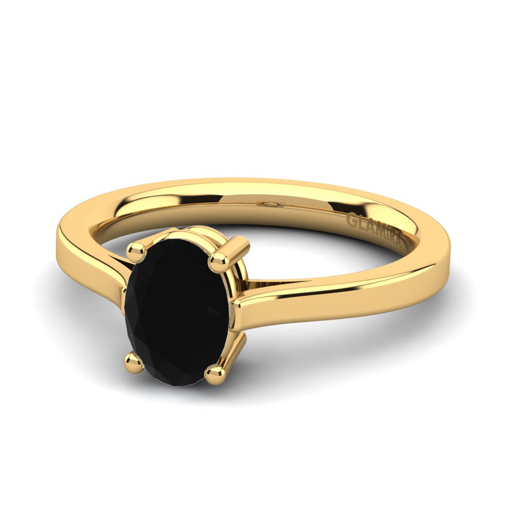 Zafiro negro Anillo de compromiso Linde