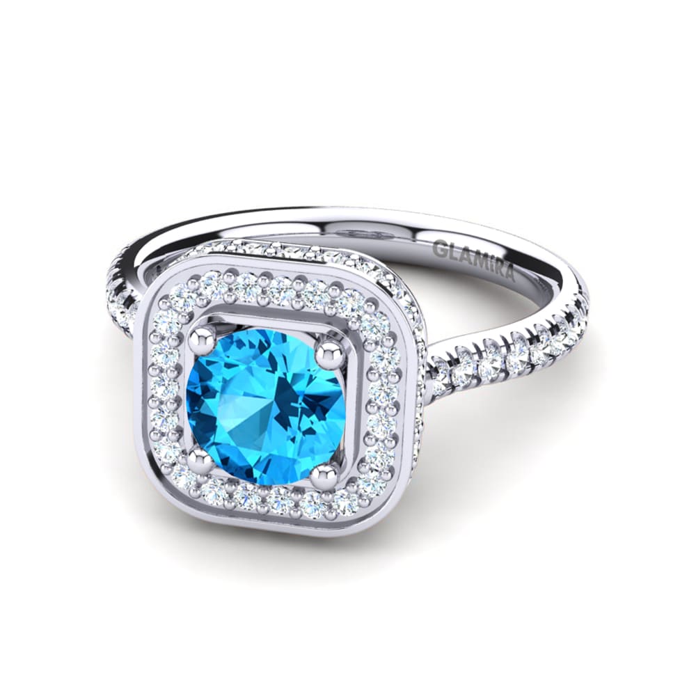 Blue Topaz Engagement Ring Lirio