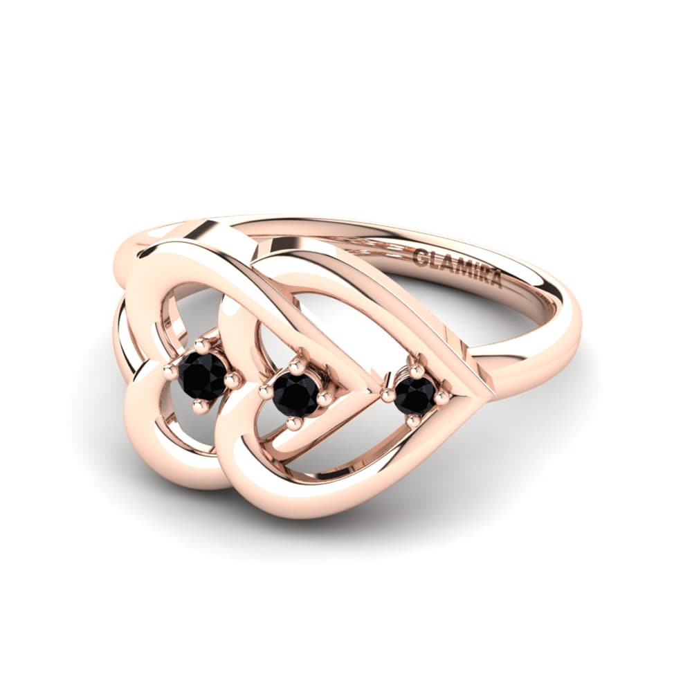 14ct Rose Gold Black Onyx Ring Alda