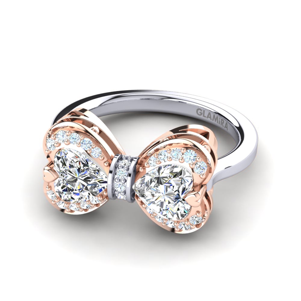 585 Weiß & Rotgold Ring Oblangus