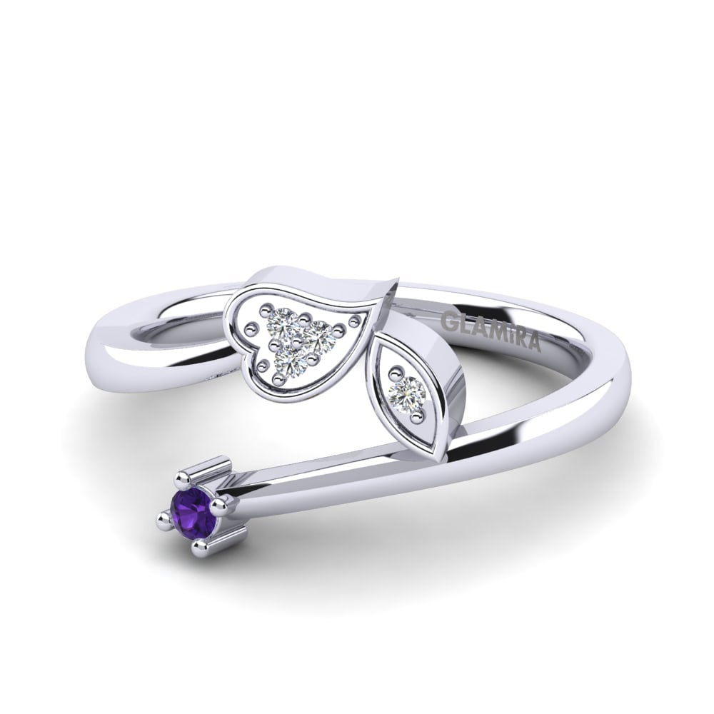 Amatista Anillo Pera