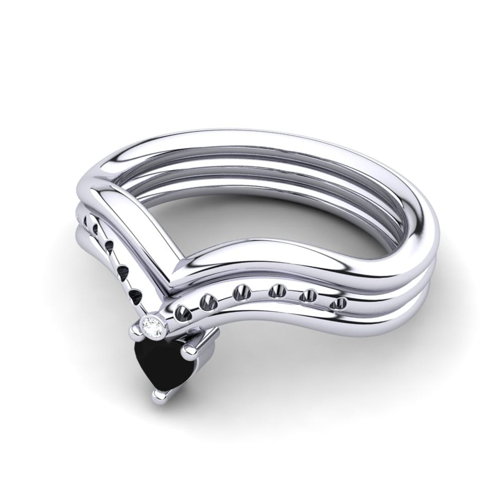 Schwarzer Diamant Ring Pinnata