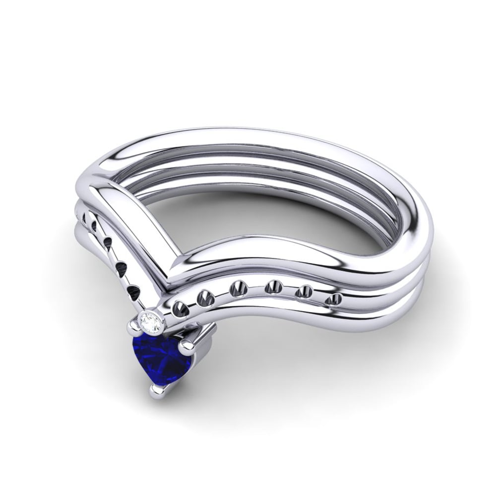 Corazón Zafiro Anillo Pinnata