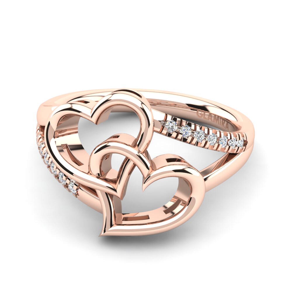 18ct Rose Gold Lab Grown Diamond Ring Begonia