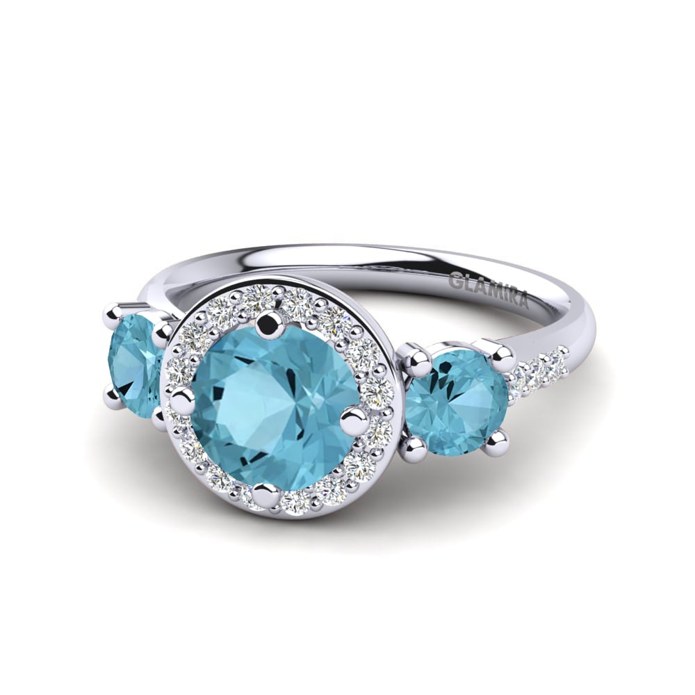 Aguamarina Anillo de compromiso Venetus