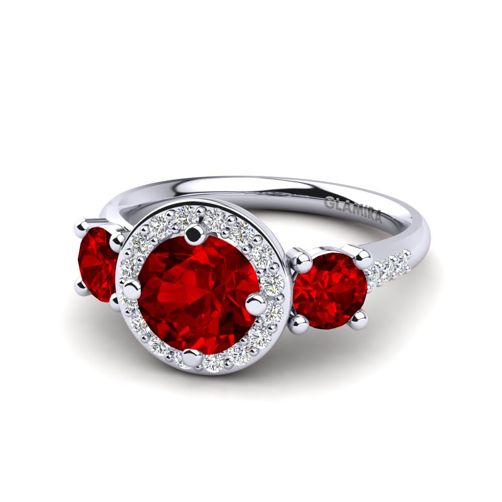 Red Zirconia Engagement Ring Venetus
