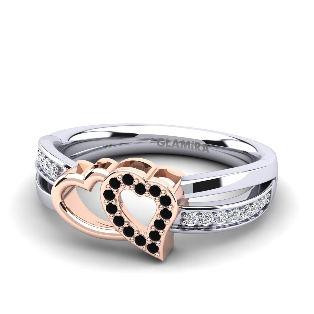 9ct White & Rose Gold Black Onyx Ring Verde