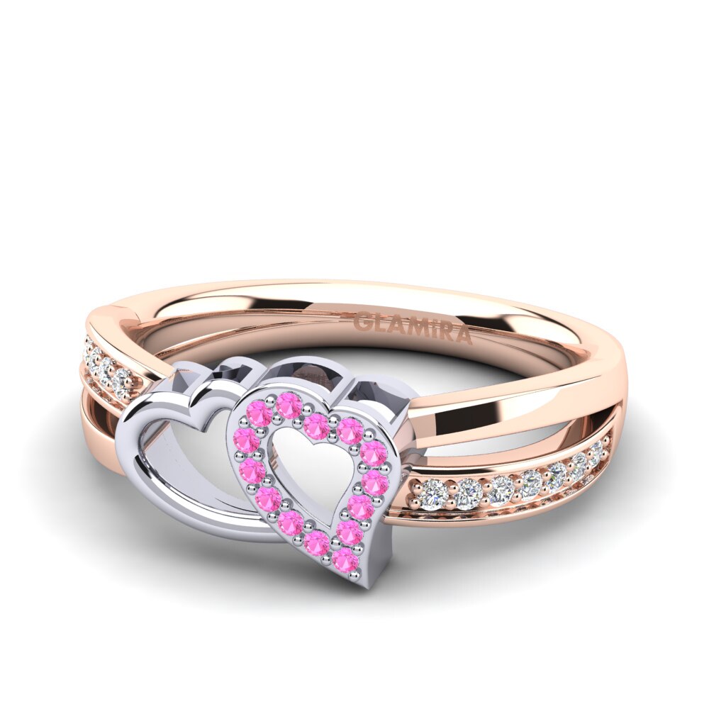9ct Rose & White Gold Pink Tourmaline Ring Verde