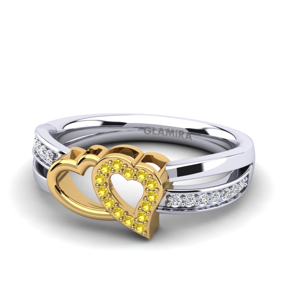14ct White & Yellow Gold Yellow Sapphire Ring Verde