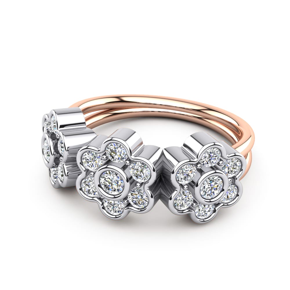 14ct White / Rose Gold Ring Arya