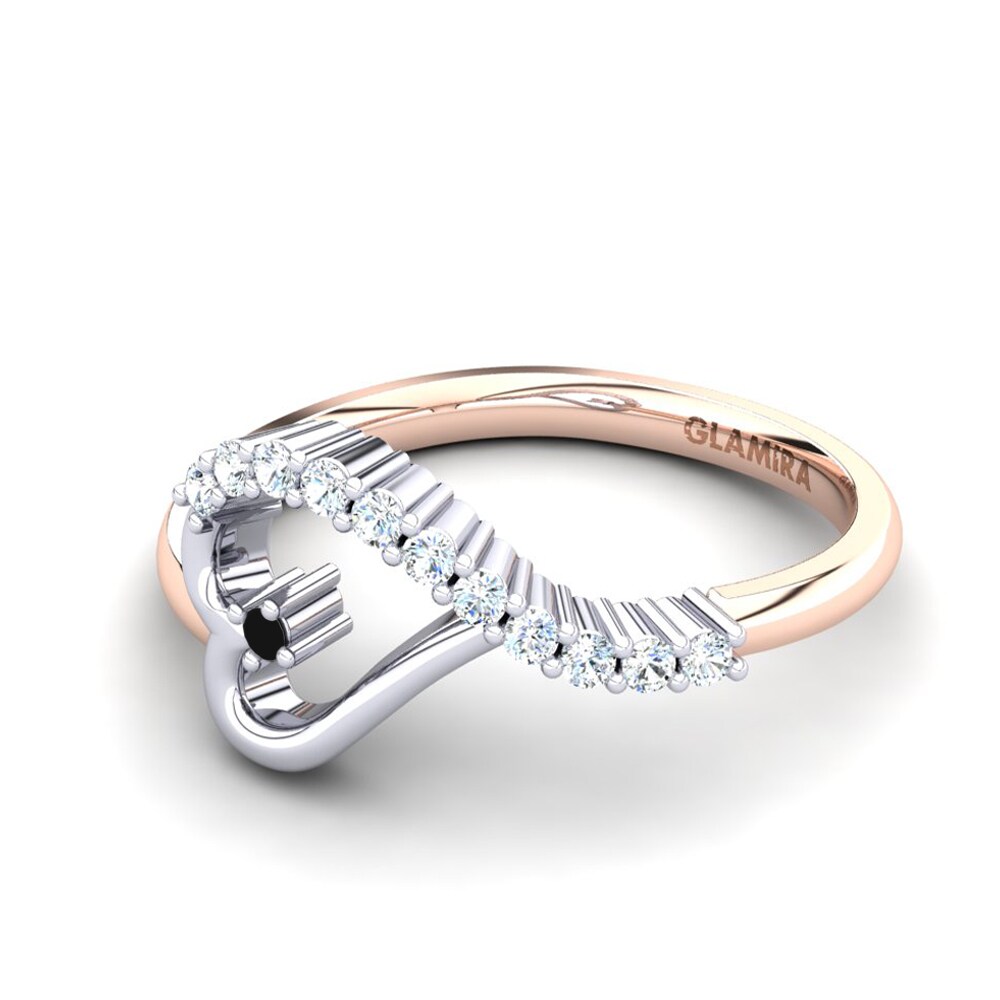 14ct Rose & White Gold Black Onyx Ring Callainus