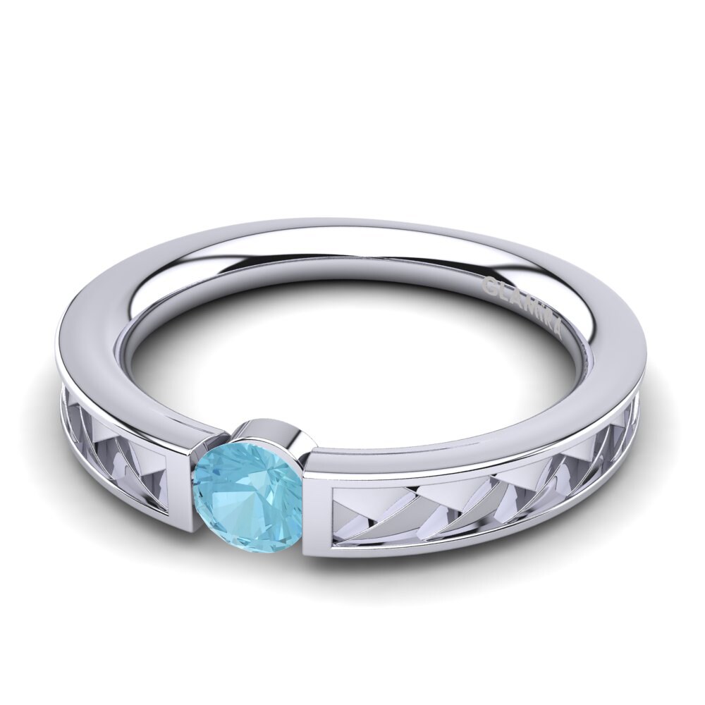 Aguamarina Anillo de compromiso Carnation