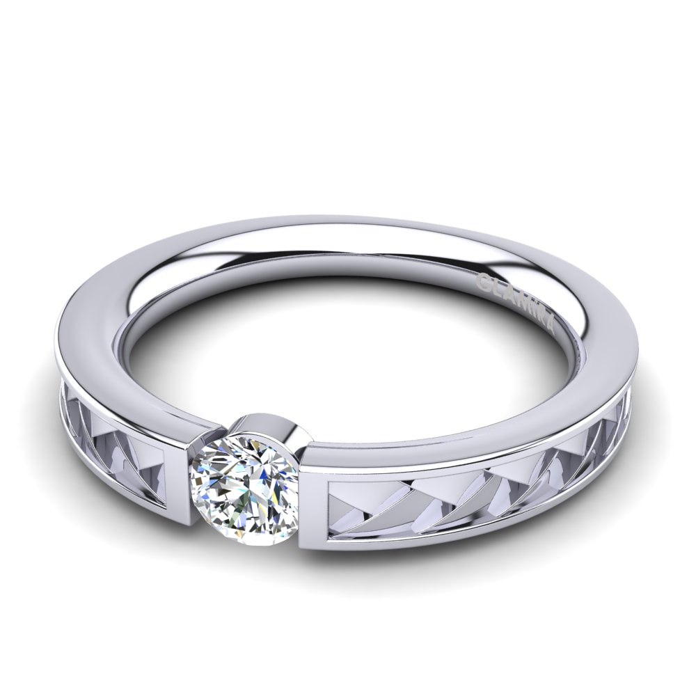 Zafiro blanco Anillo de compromiso Carnation
