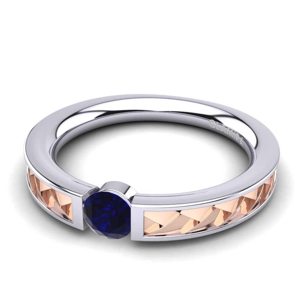 Circonita Azul Oscuro Anillo de compromiso Carnation