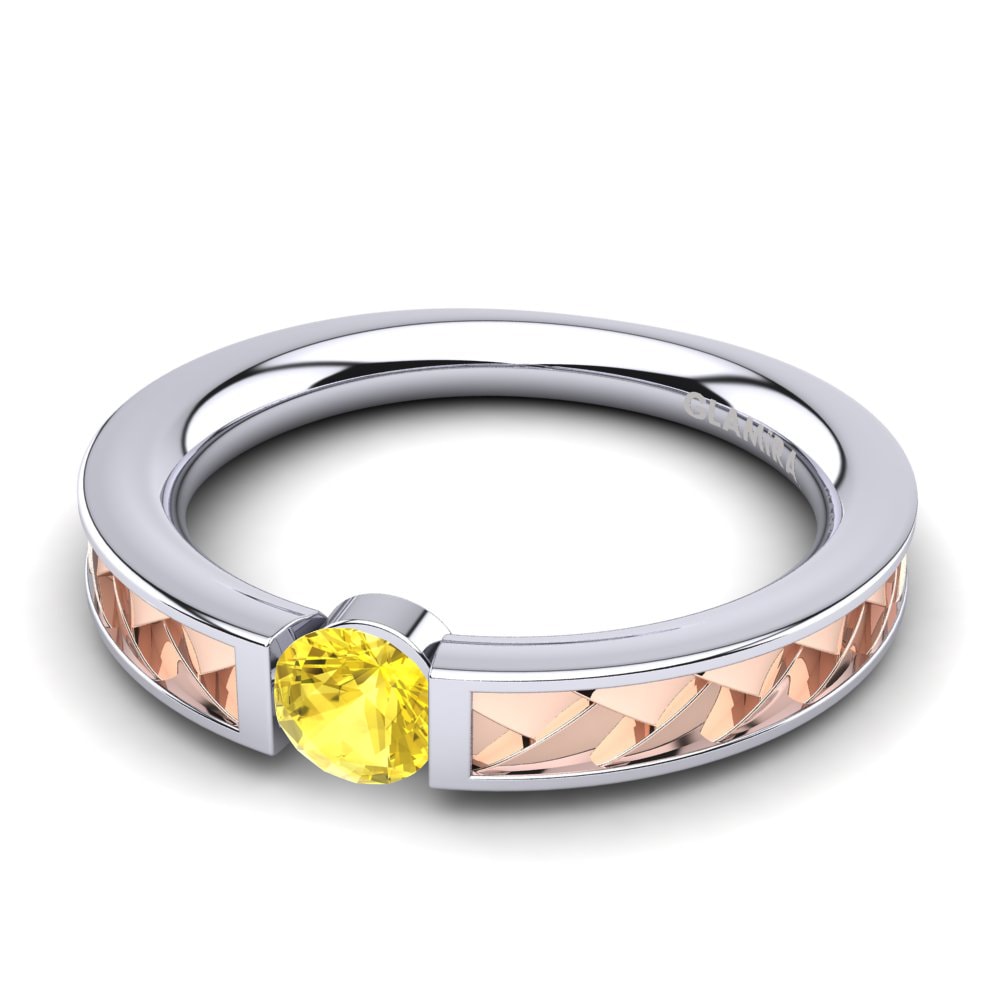 Yellow Sapphire Engagement Ring Carnation