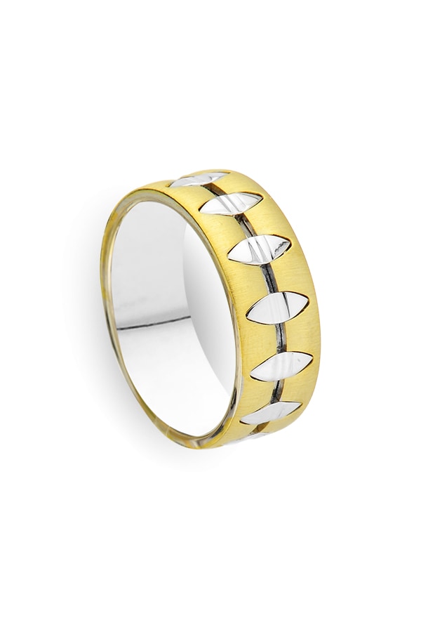 Fancy Men’s Wedding Rings Men's Glorious Bridge 585 White & Yellow Gold