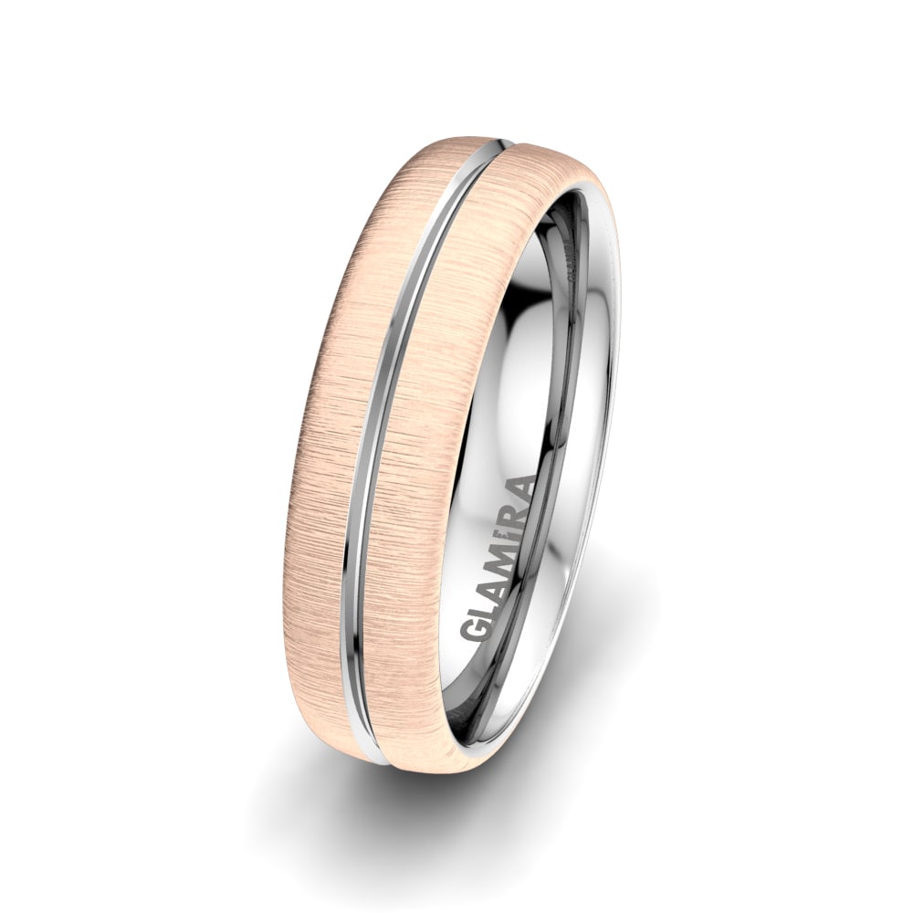 9k Rose & White Gold Men's Wedding Ring Alluring World 6mm