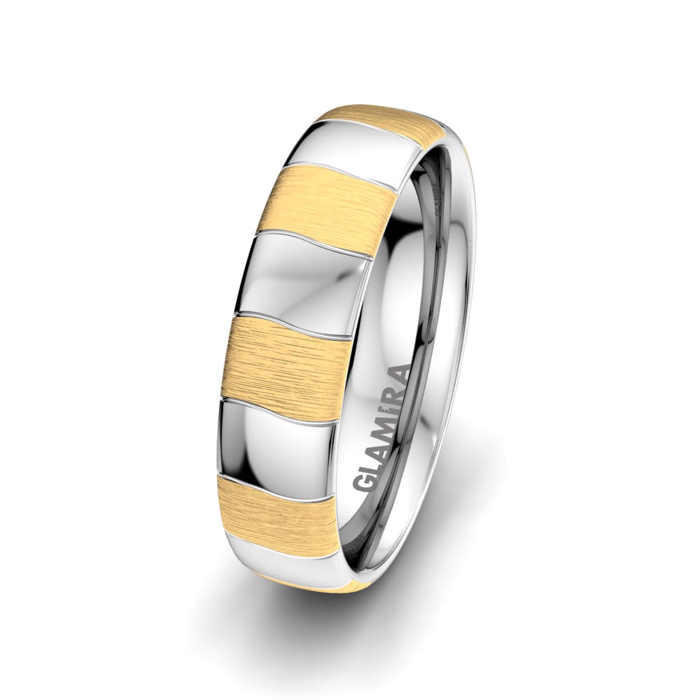 Or Jaune & Blanc 14k Alliance pour homme Amazing Character 6mm