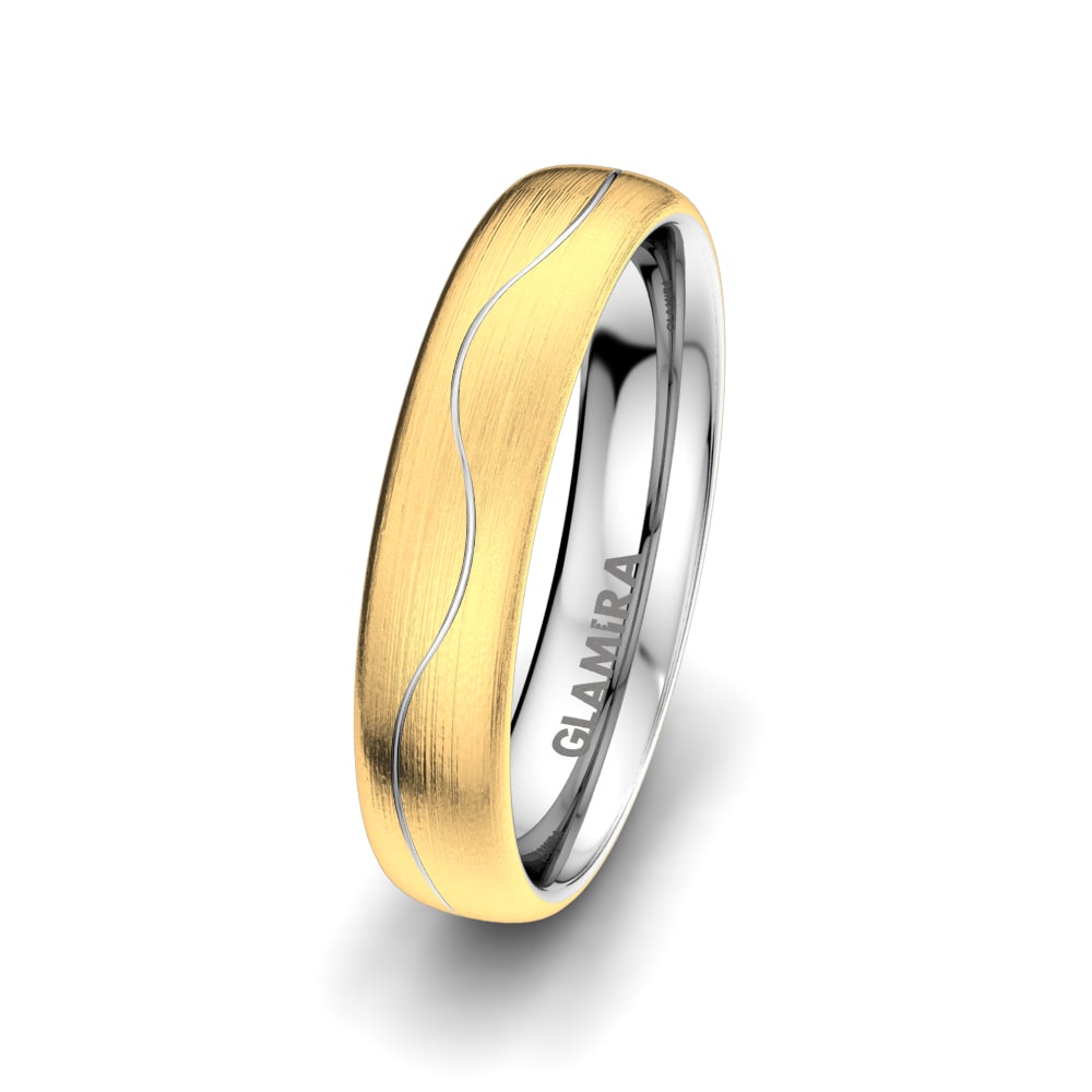 9k Yellow & White Gold Men's Wedding Ring Amazing Dimension 5mm