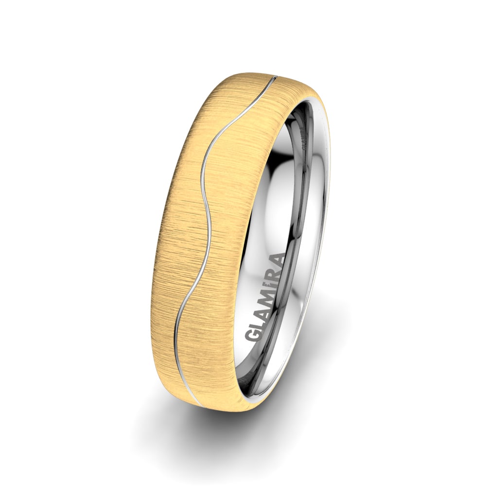 Or Jaune & Blanc 14k Alliance pour homme Amazing Dimension 6mm