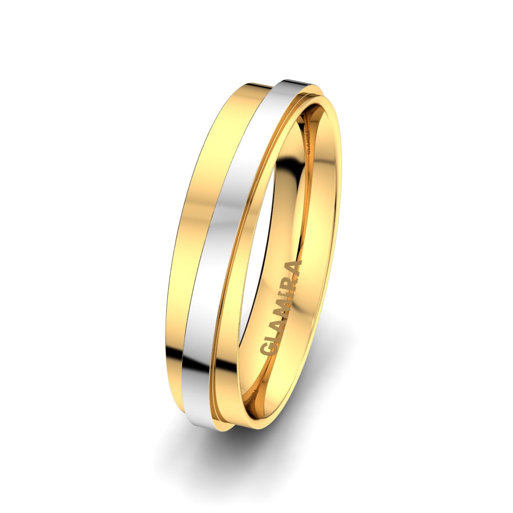 Or Jaune & Blanc 14k Alliance pour homme Charming Passion 5 mm