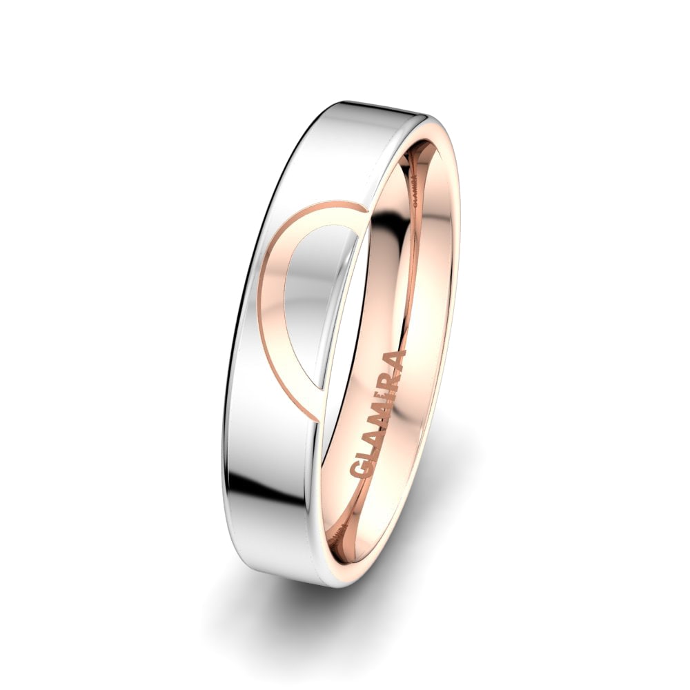 Order 0.05 Carat 14K White & Rose Gold Zirconia Wedding Ring Dynamic ...