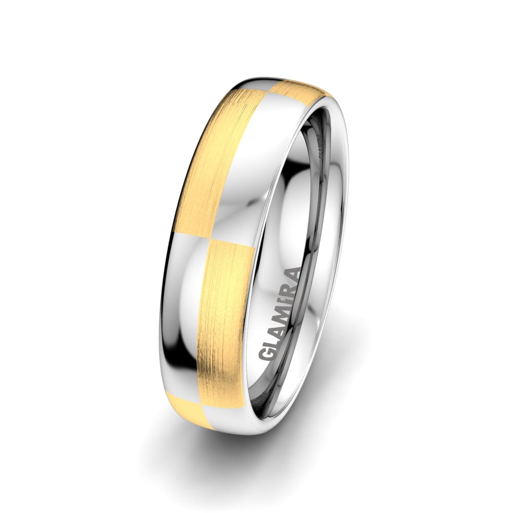 9k Yellow & White Gold Men's Wedding Ring Dynamic Perfection 6mm