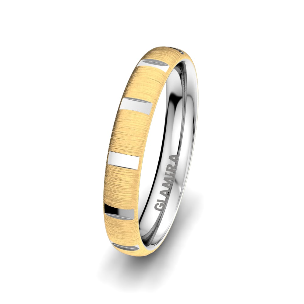 Exclusive 14k Yellow & White Gold Men's Wedding Ring Exotic Ligh