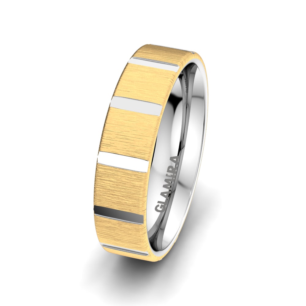 Or Jaune & Blanc 14k Alliance pour homme Exotic Ligh 6mm