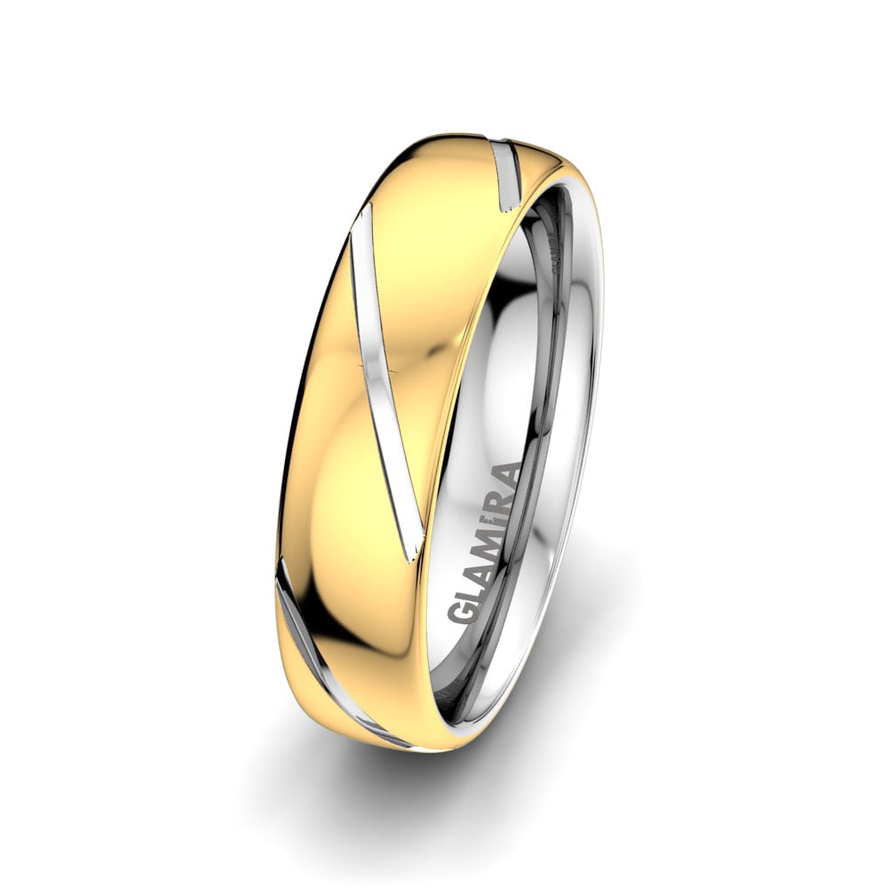 Anillo Boda Hombre Exotic Milkway 6mm 9k Oro Amarillo/Blanco