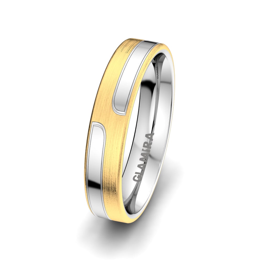 Or Jaune & Blanc 14k Alliance pour homme Noble Crown 5mm