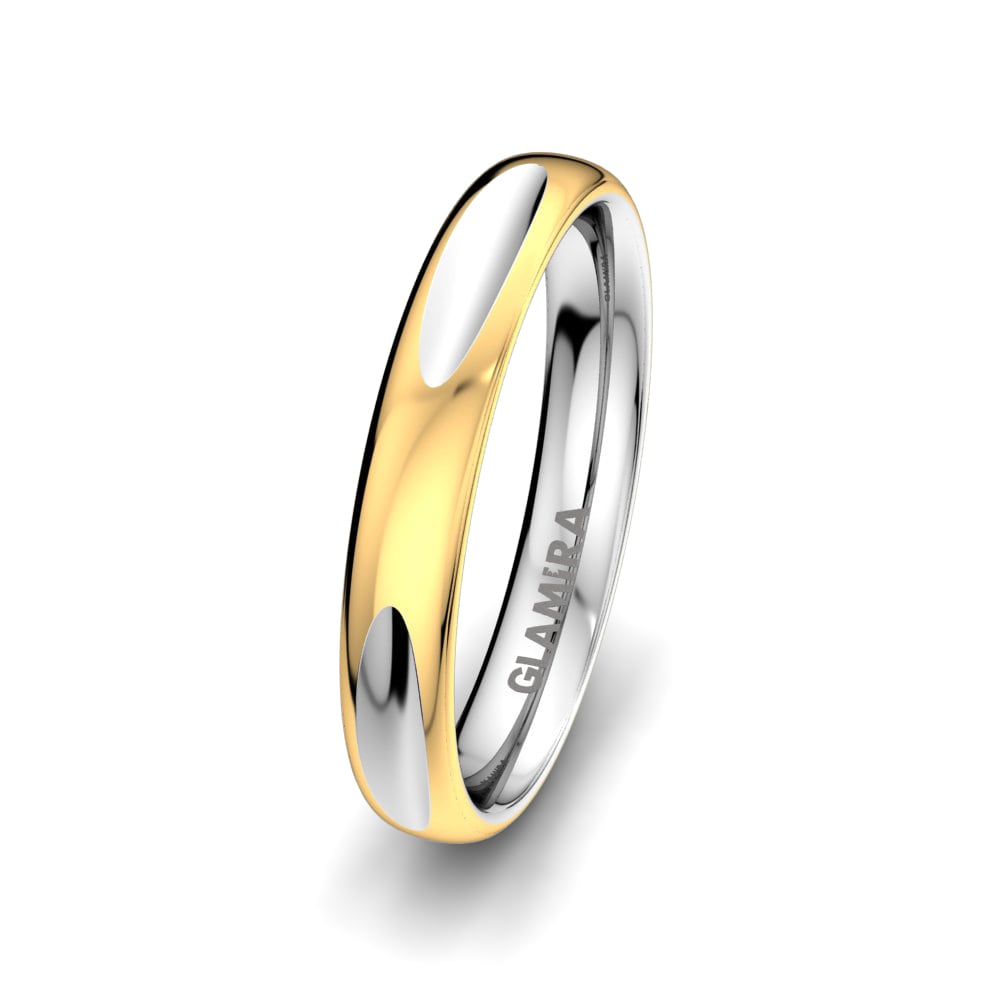 9k Yellow & White Gold Men's Wedding Ring White Felicity