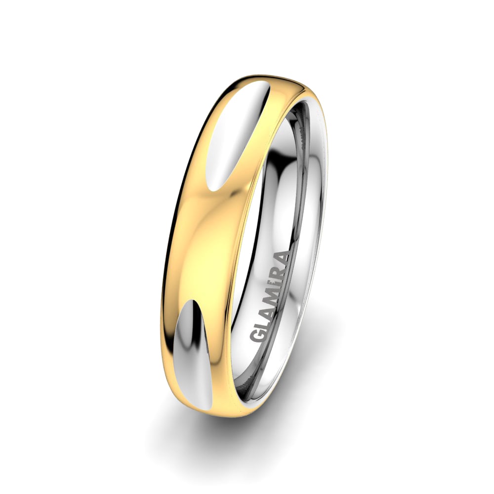 Anillo Boda Hombre White Felicity 5mm 14k Oro Amarillo & Blanco