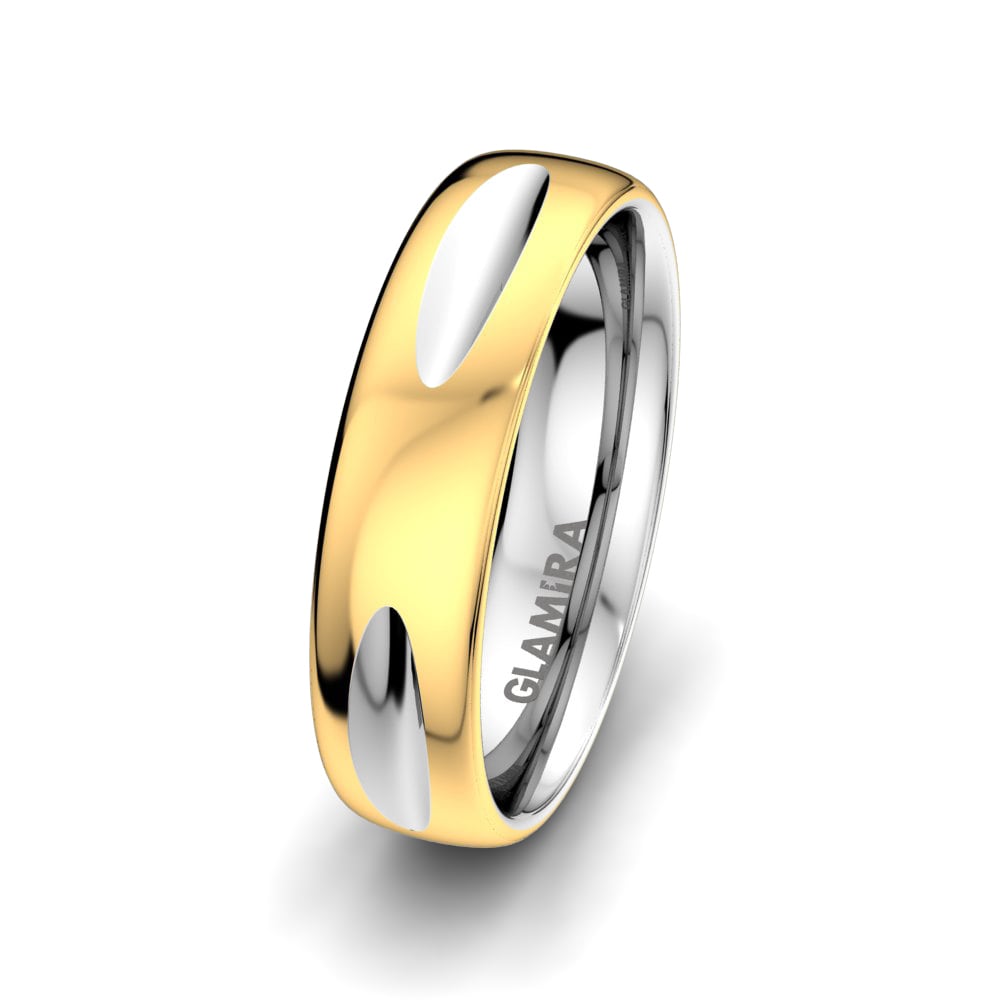 Herren trauring White Felicity 6mm 750 Gelb & Weißgold