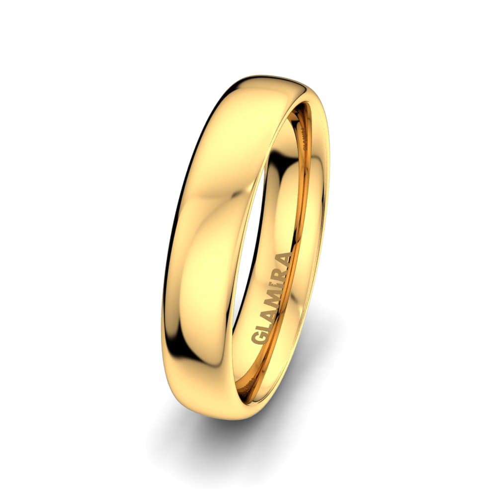 14k Oro Amarillo Anillo Boda Hombre Glamour Eleganz 5 mm