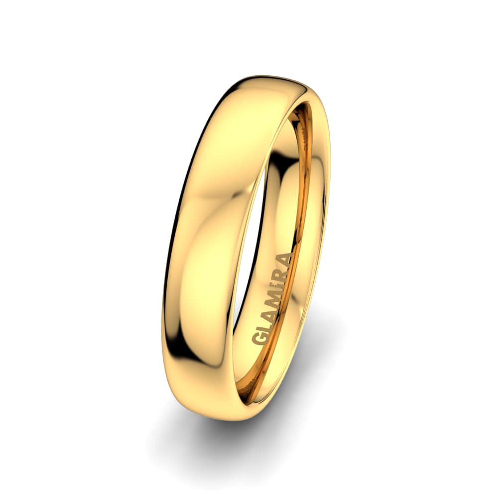 9k Yellow Gold Men's Wedding Ring Glamour Eleganz 5 mm