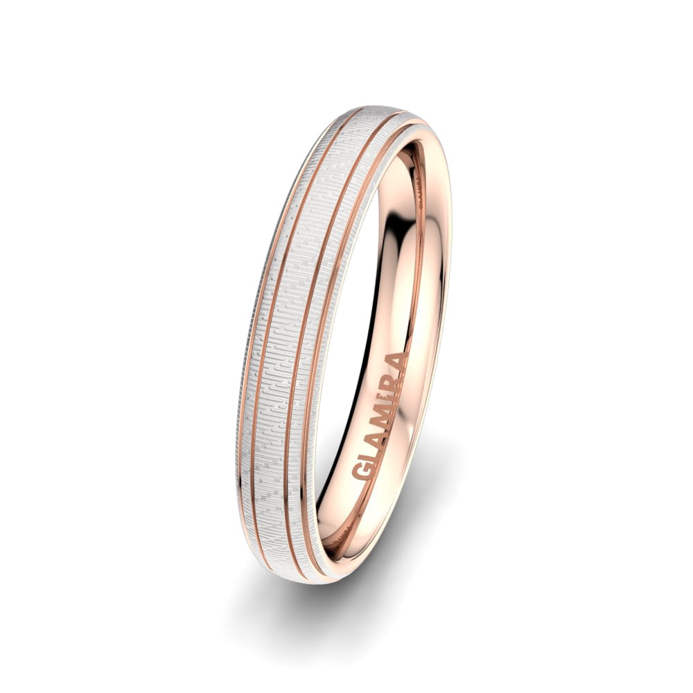 9k White & Rose Gold Men's Wedding Ring Infinite Fresh 4 mm