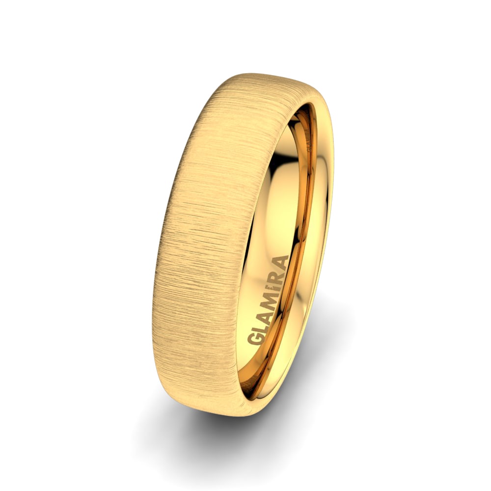 18k Yellow Gold Men's Wedding Ring Infinite Sweet 6 mm