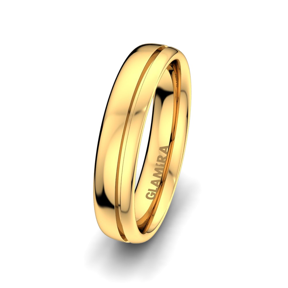 14k Yellow Gold Men's Wedding Ring Sense Muse 5 mm