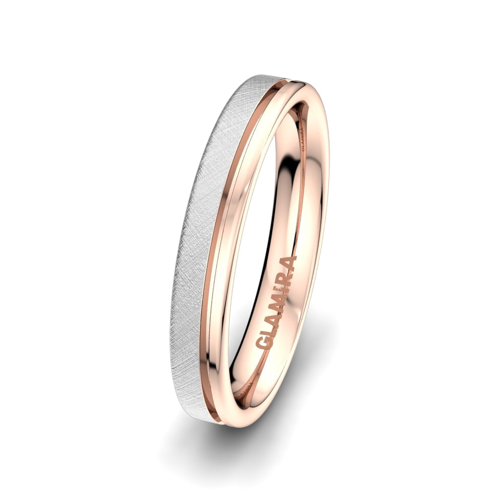 9k White & Rose Gold Men's Wedding Ring Sense Muse 4 mm