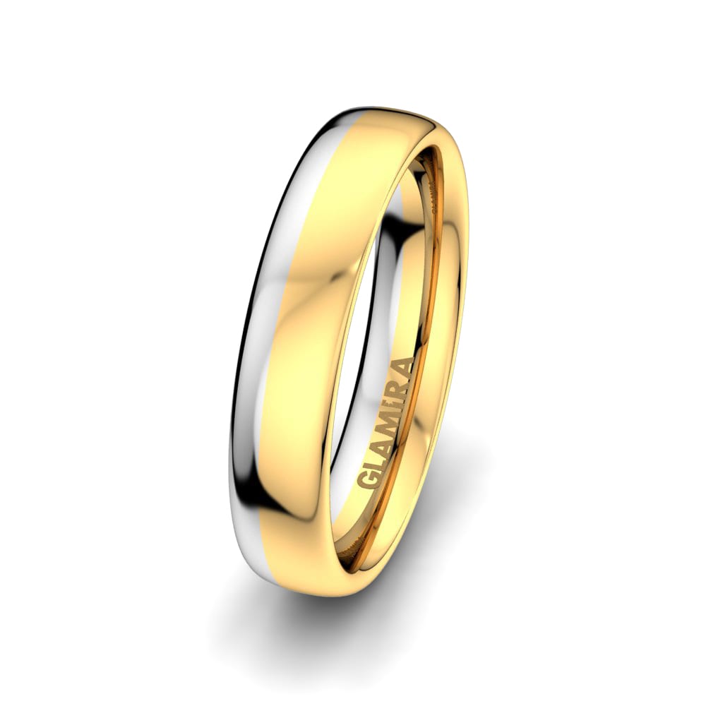 14k Oro Amarillo & Blanco Anillo de Pareja Bright Glory 5 mm