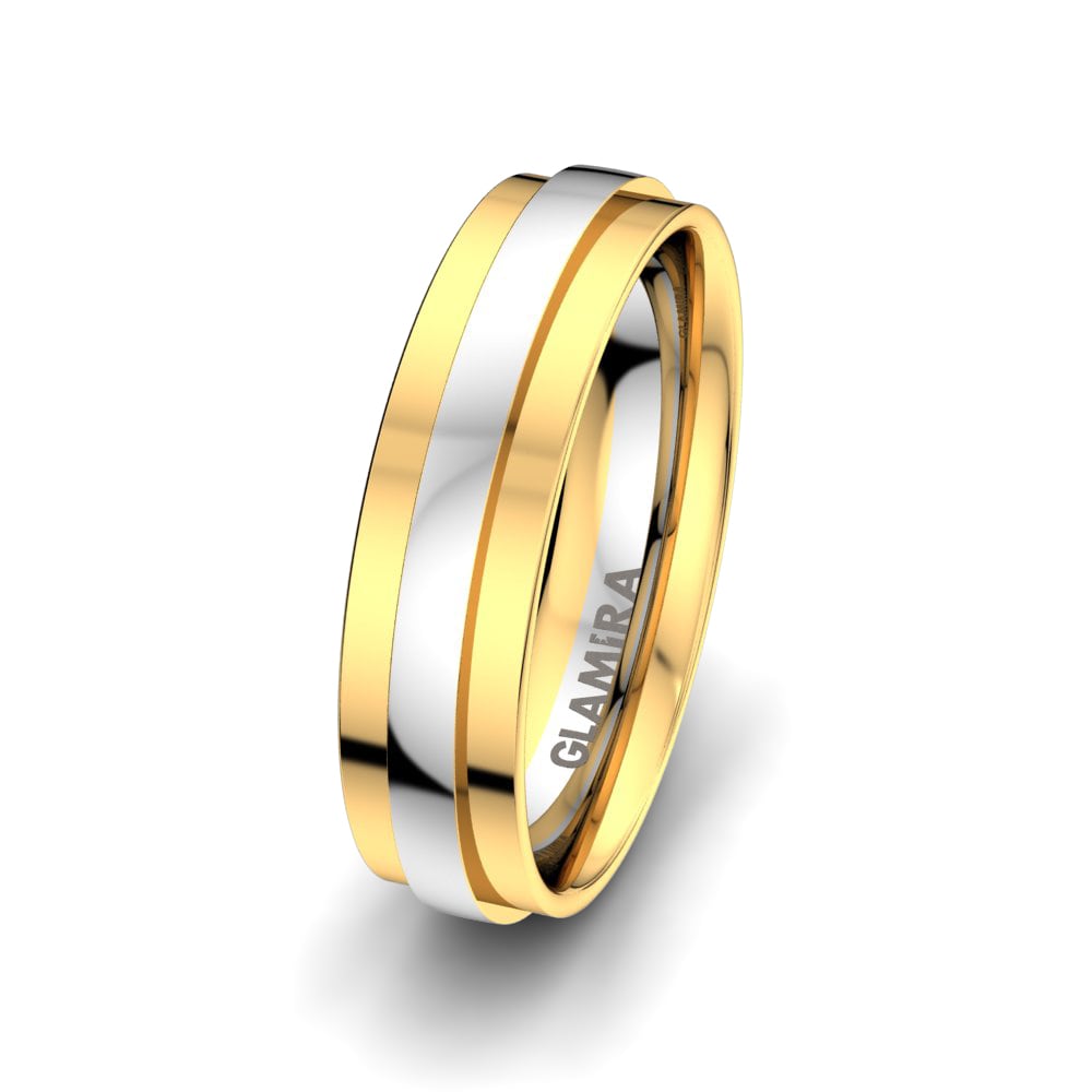Or Jaune & Blanc 14k Alliance pour homme White Innocence 6 mm