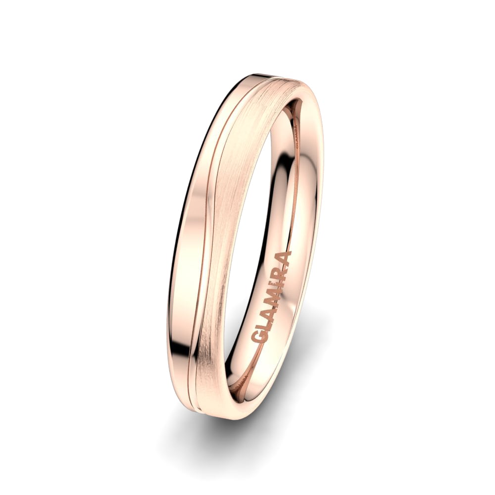 18k Rose Gold Men's Wedding Ring Unique Promise 4 mm