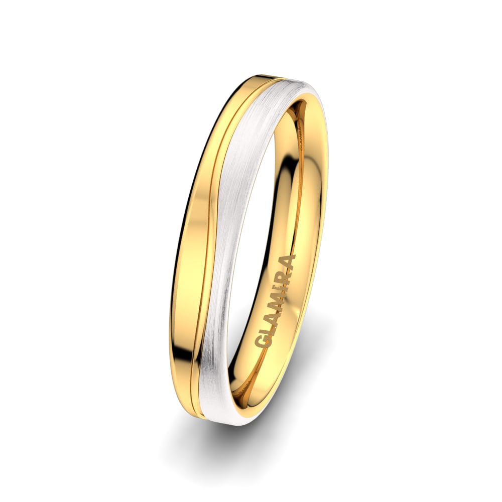 Anillo Boda Hombre Unique Promise 4 mm 9k Oro Amarillo/Blanco