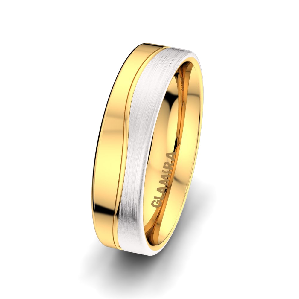 Or Jaune & Blanc 14k Alliance pour homme Unique Promise 6 mm