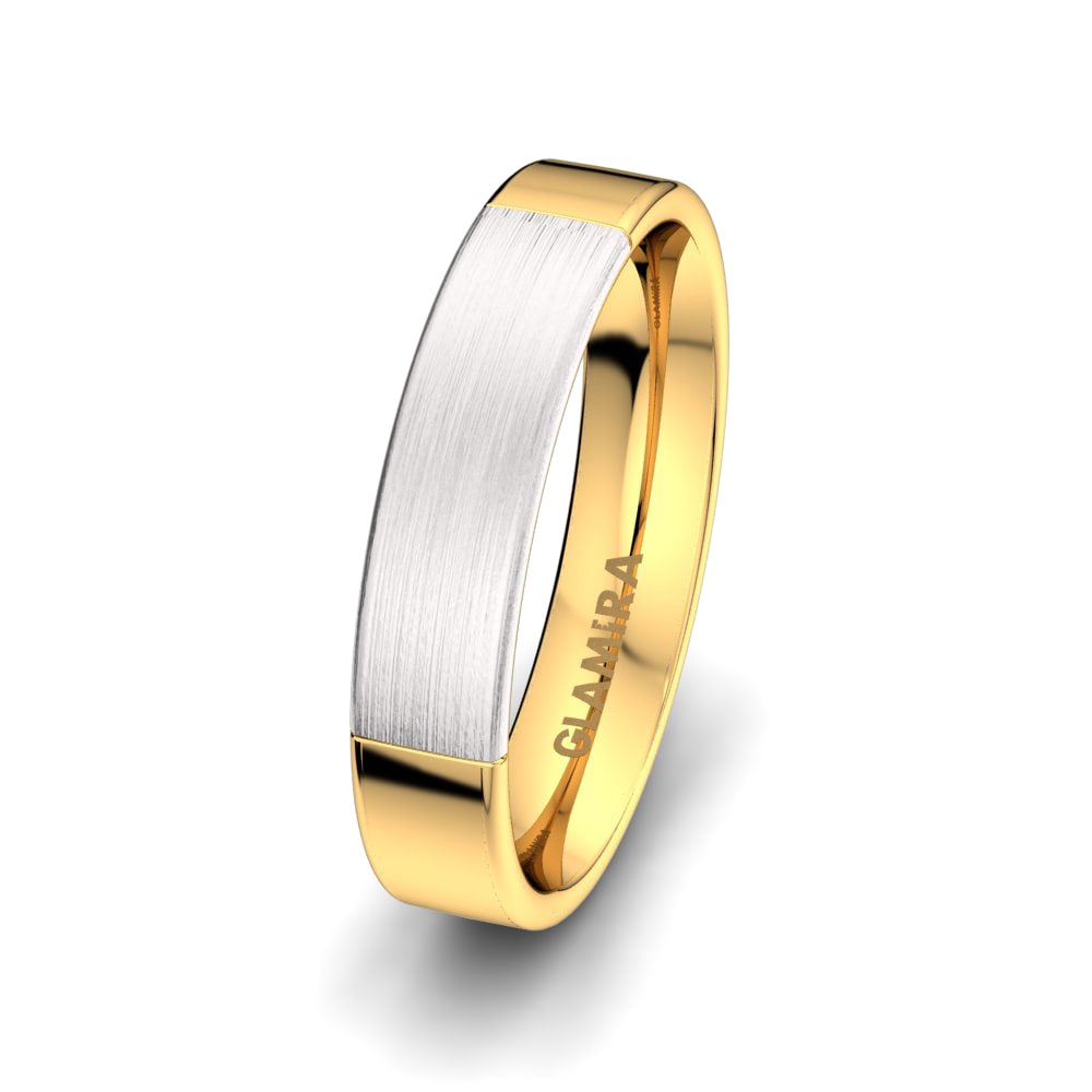18ct Yellow / White Gold Men's Wedding Ring Romantic Promise 5 mm